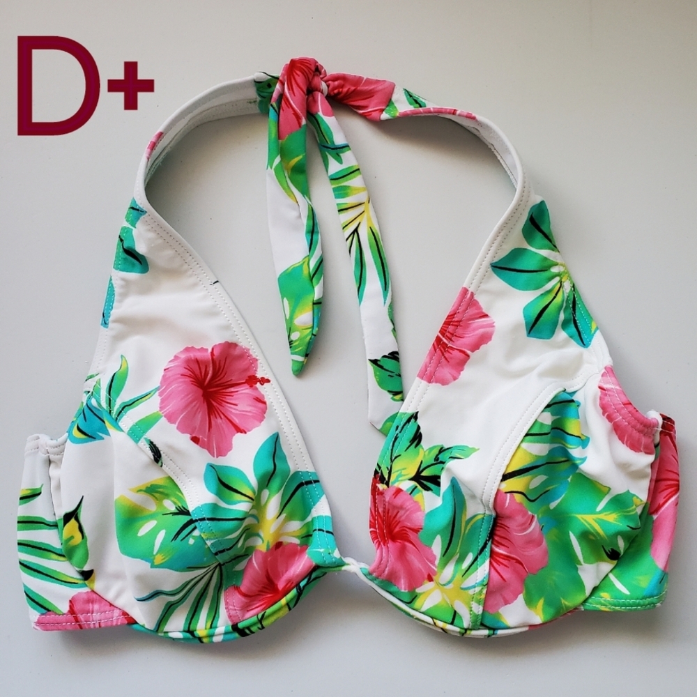D+ Tropical Bikini Swim Top